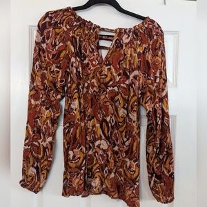 BUCKLE BLACK Off Shoulder Long Sleeve Top Shirt